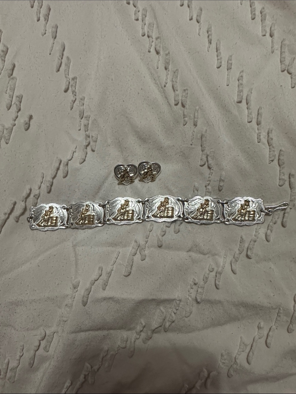 Vintage Justin Western Bracelet and Earrings
